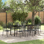 Tuin Eetset 3 Pcs Zwart Katoen Touw En Staal