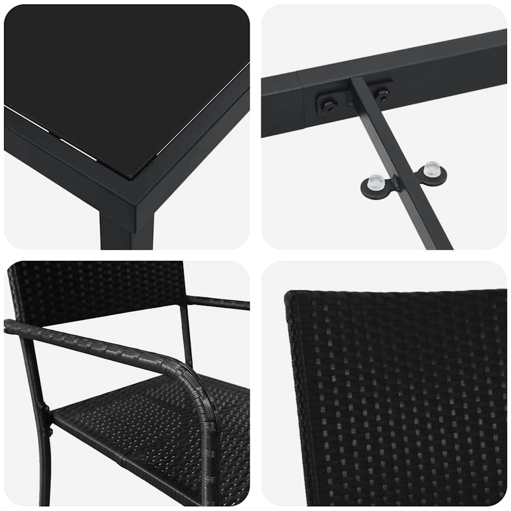 Tuin Eetset 3 Pcs Poly Riet