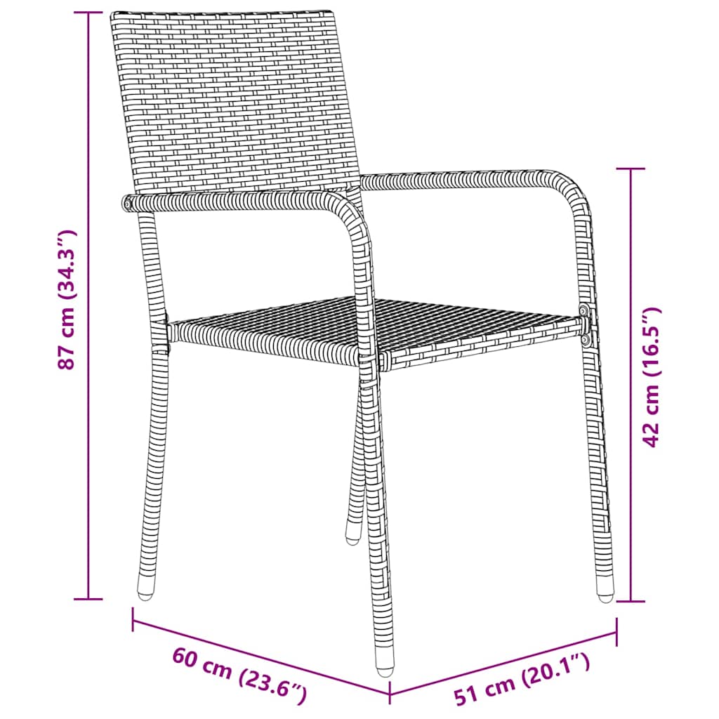 Tuin Eetset 3 Pcs Poly Riet