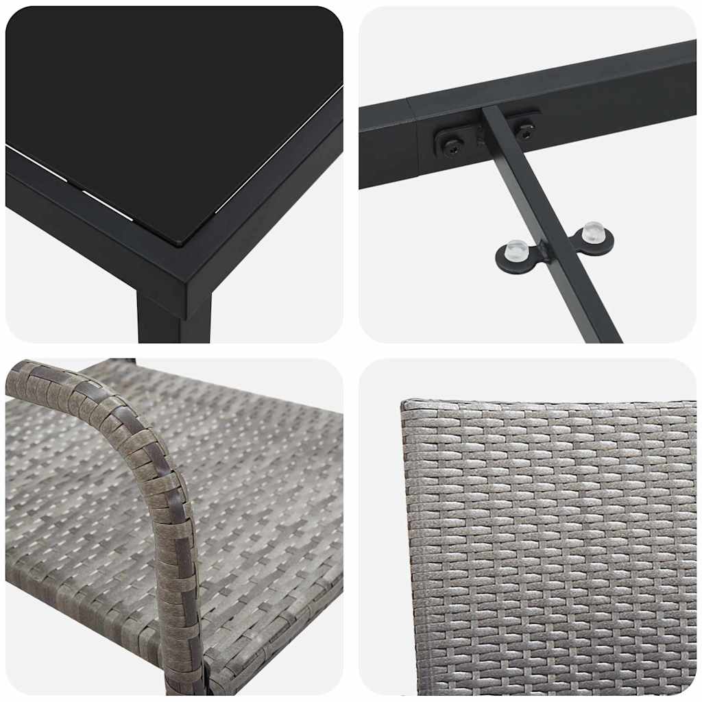 Tuin Eetset 3 Pcs Poly Riet