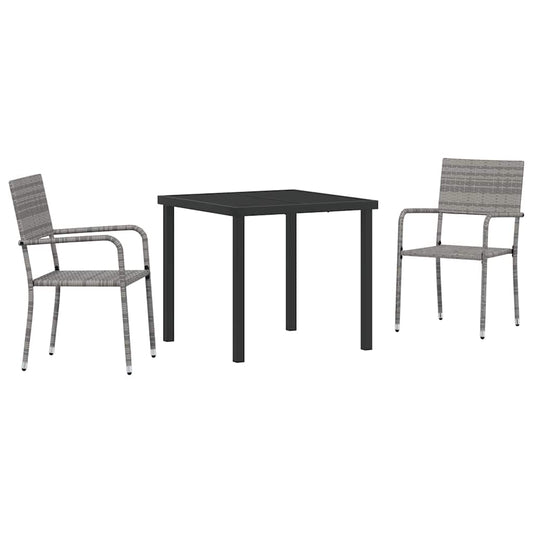 Tuin Eetset 3 Pcs Poly Riet