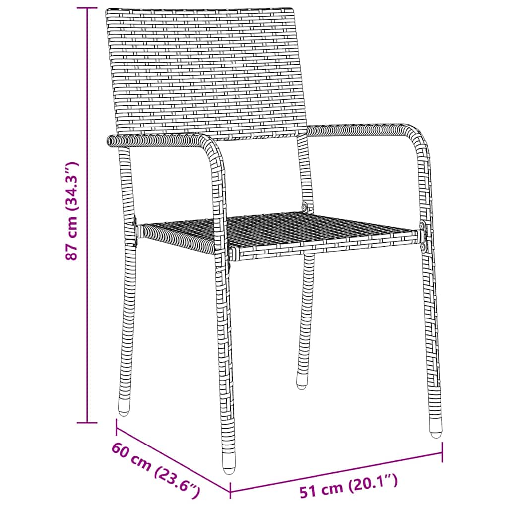 Tuin Eetset 3 Pcs Poly Riet