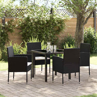 Tuin Eetset Met Kussen 5 Pcs Poly Riet