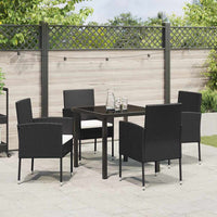Tuin Eetset Met Kussen 5 Pcs Poly Riet