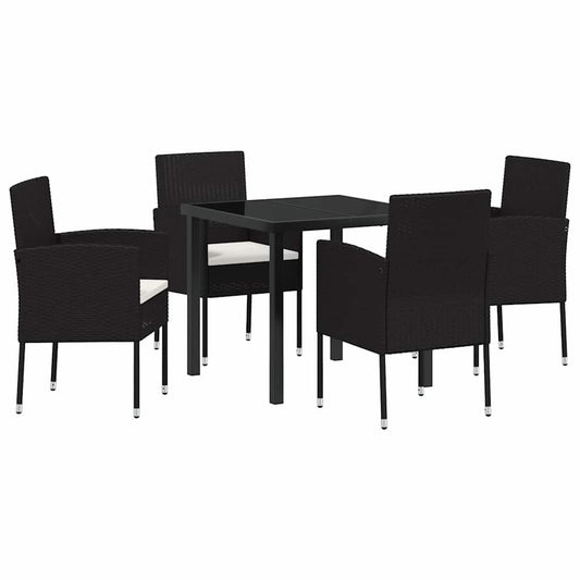Tuin Eetset Met Kussen 5 Pcs Poly Riet