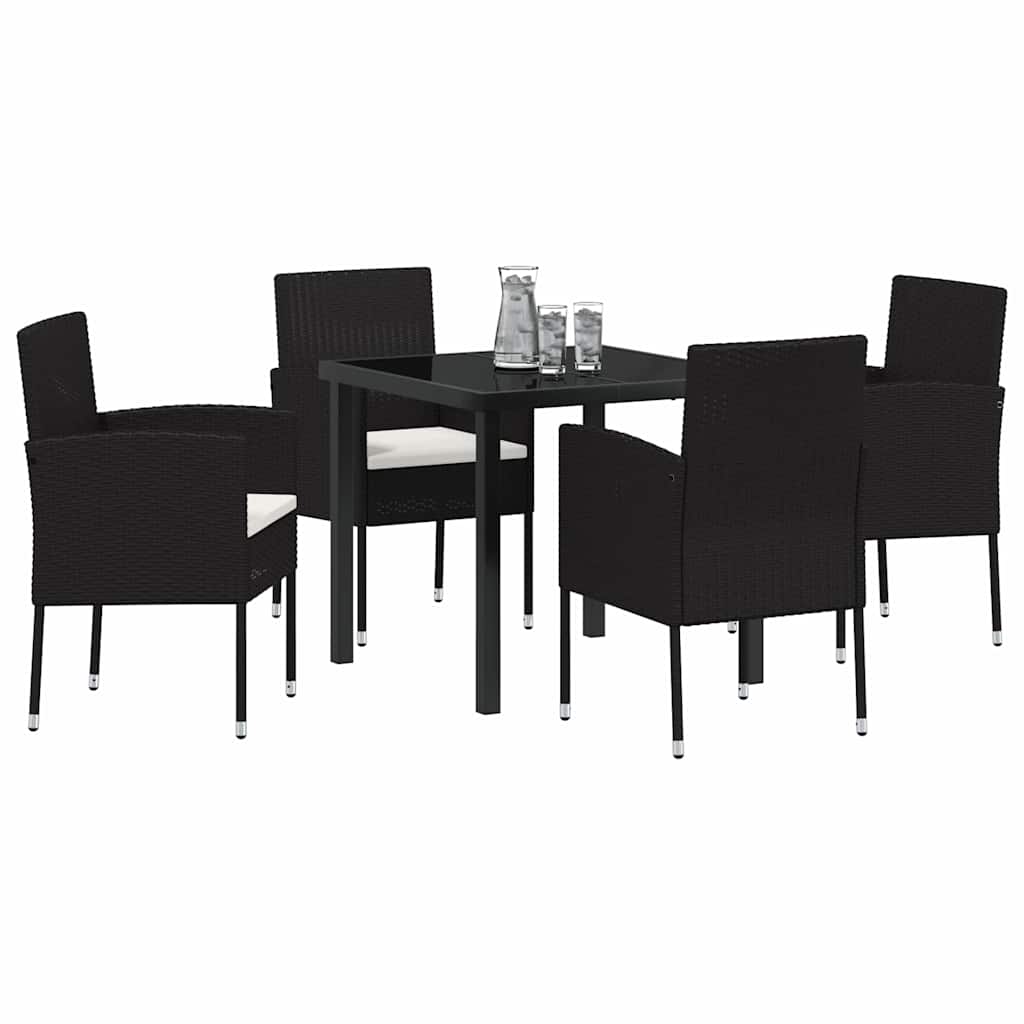 Tuin Eetset Met Kussen 5 Pcs Poly Riet