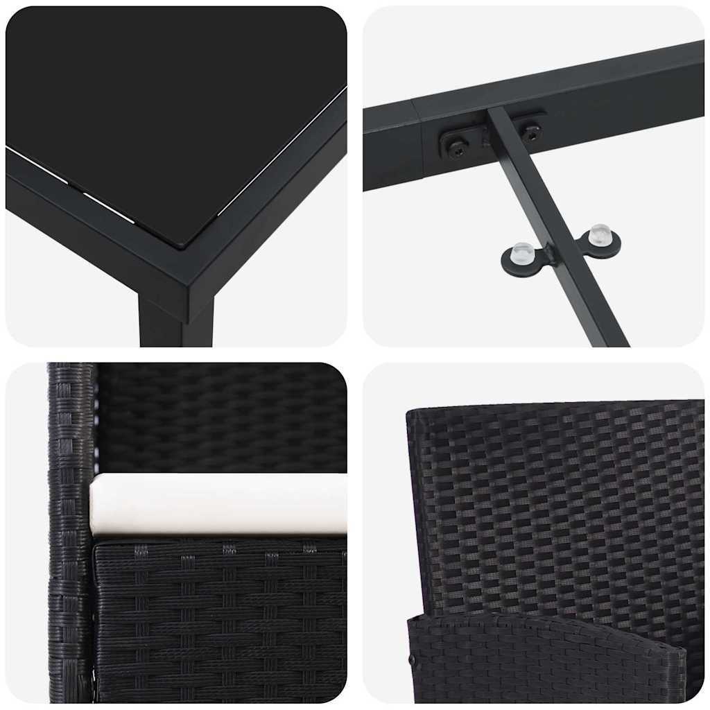 Tuin Eetset Met Kussen 5 Pcs Poly Riet