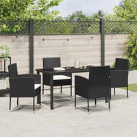 Tuin Eetset Met Kussen 5 Pcs Poly Riet