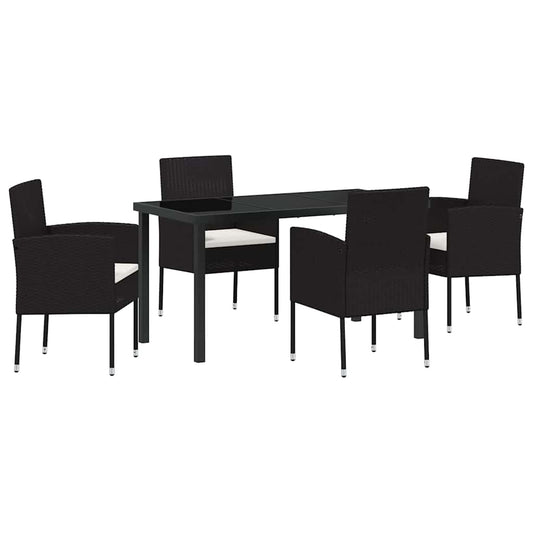 Tuin Eetset Met Kussen 5 Pcs Poly Riet