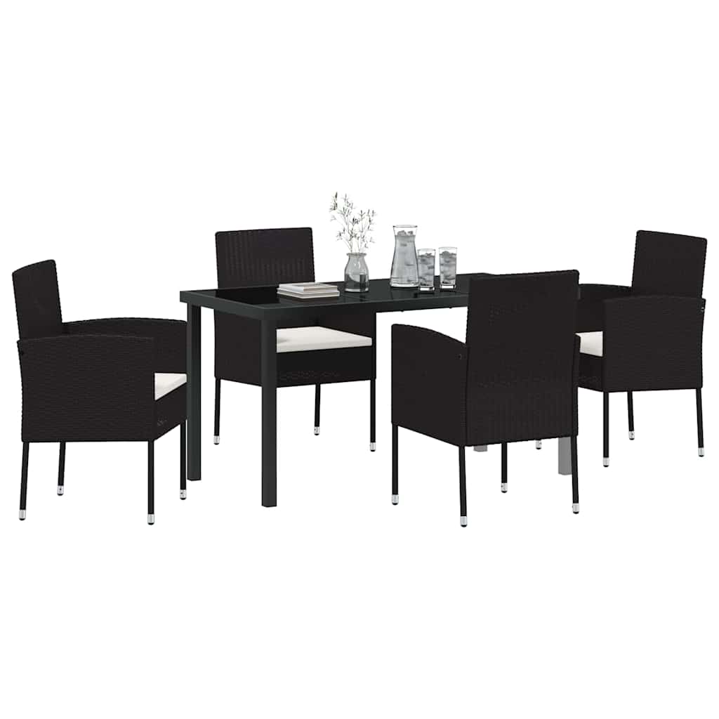 Tuin Eetset Met Kussen 5 Pcs Poly Riet