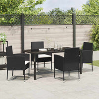 Tuin Eetset Met Kussen 5 Pcs Poly Riet