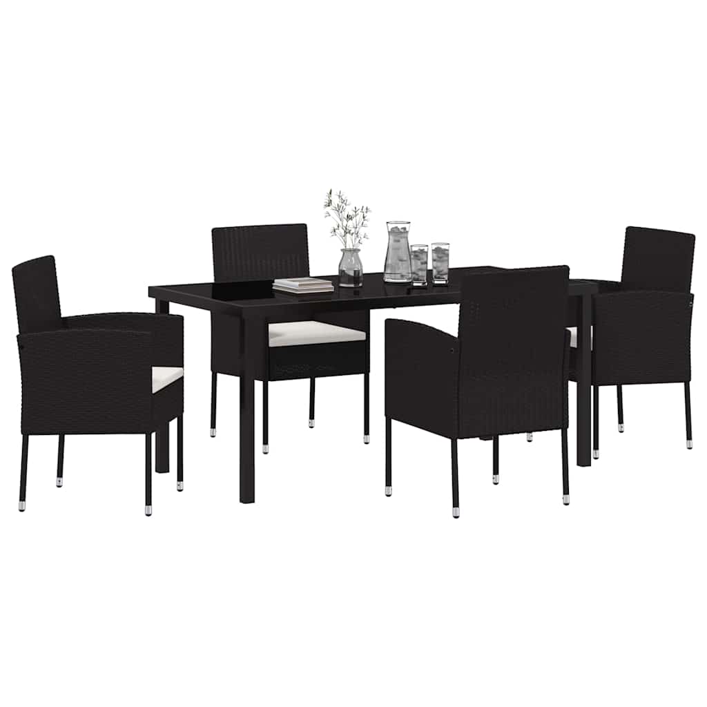Tuin Eetset Met Kussen 5 Pcs Poly Riet
