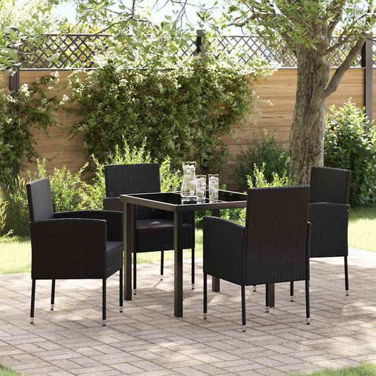 Tuin Eetset Met Kussen 5 Pcs Poly Riet