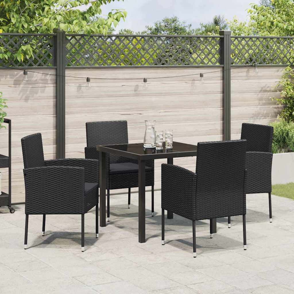 Tuin Eetset Met Kussen 5 Pcs Poly Riet