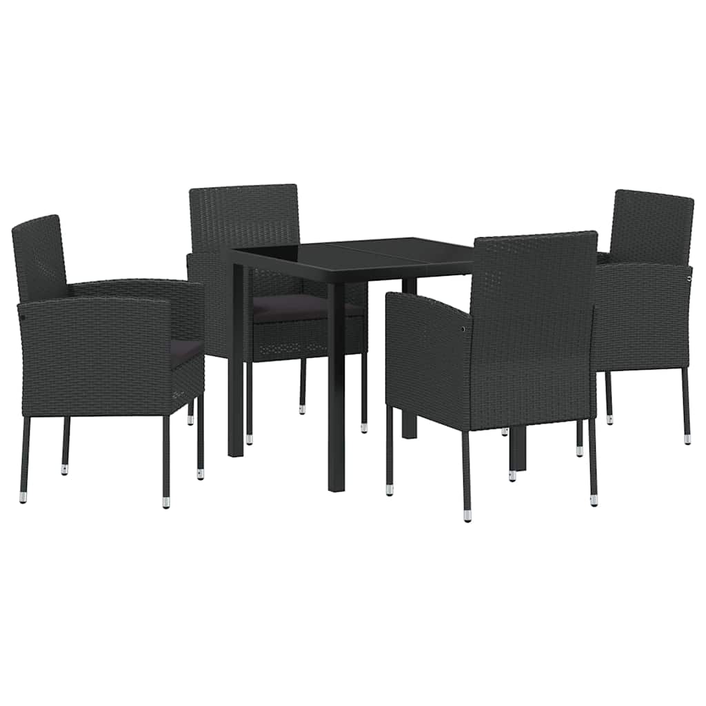 Tuin Eetset Met Kussen 5 Pcs Poly Riet