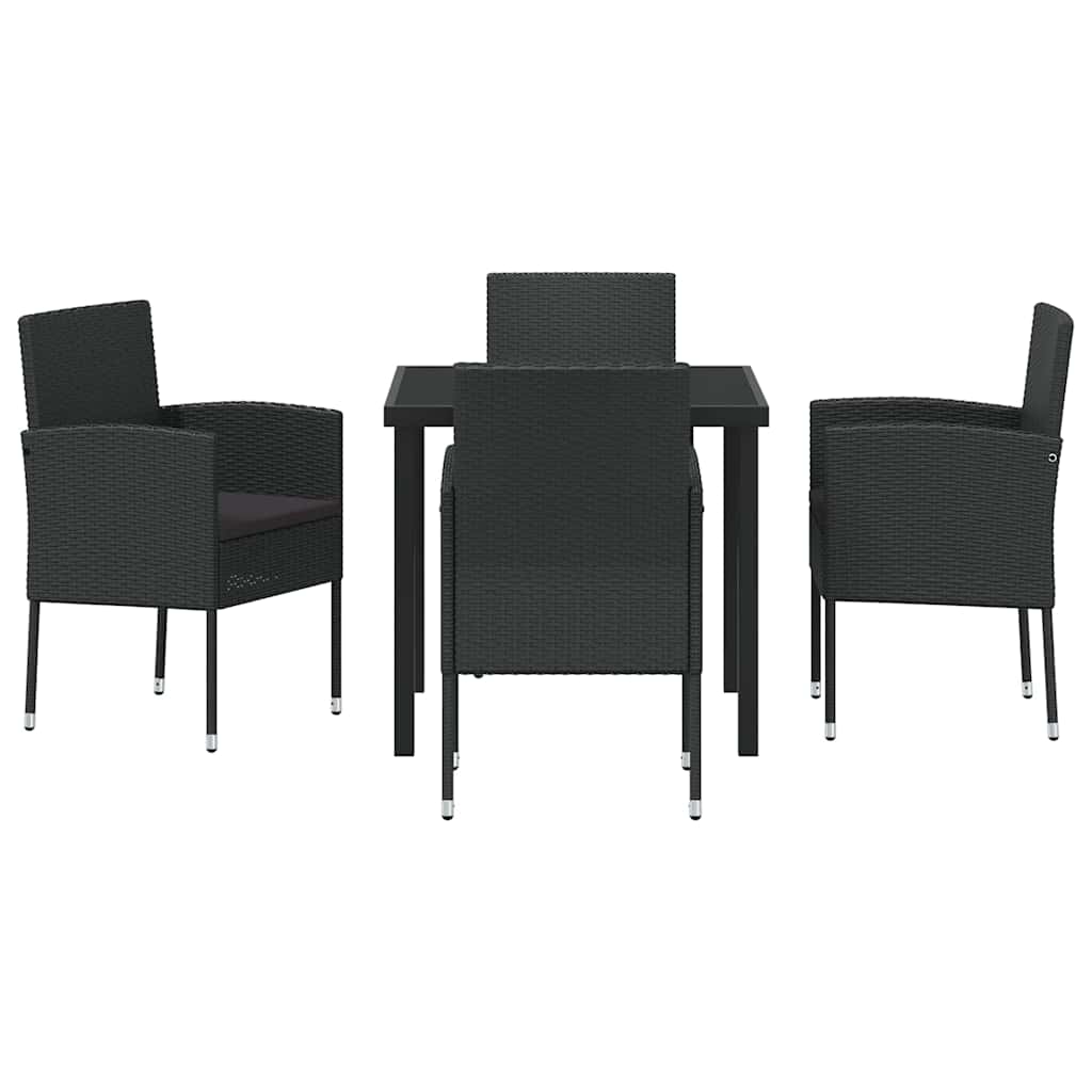 Tuin Eetset Met Kussen 5 Pcs Poly Riet