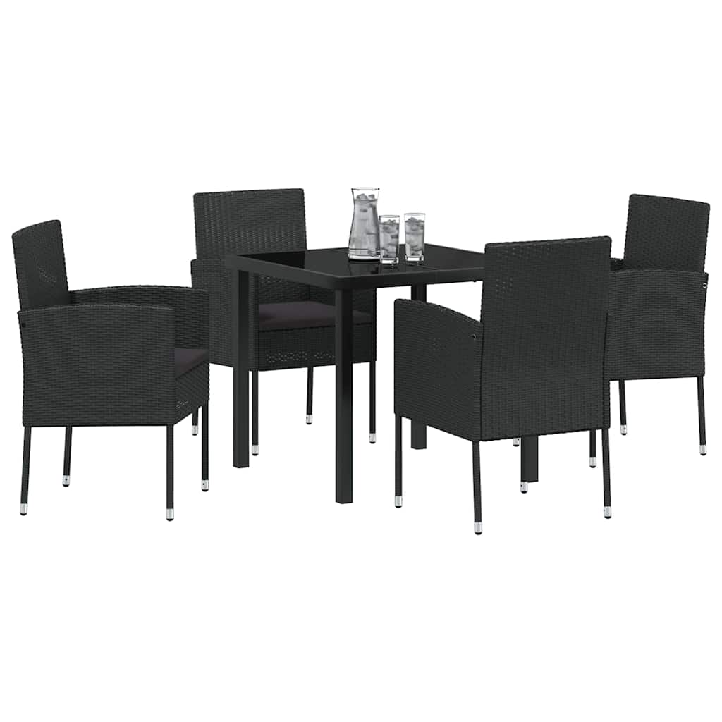 Tuin Eetset Met Kussen 5 Pcs Poly Riet