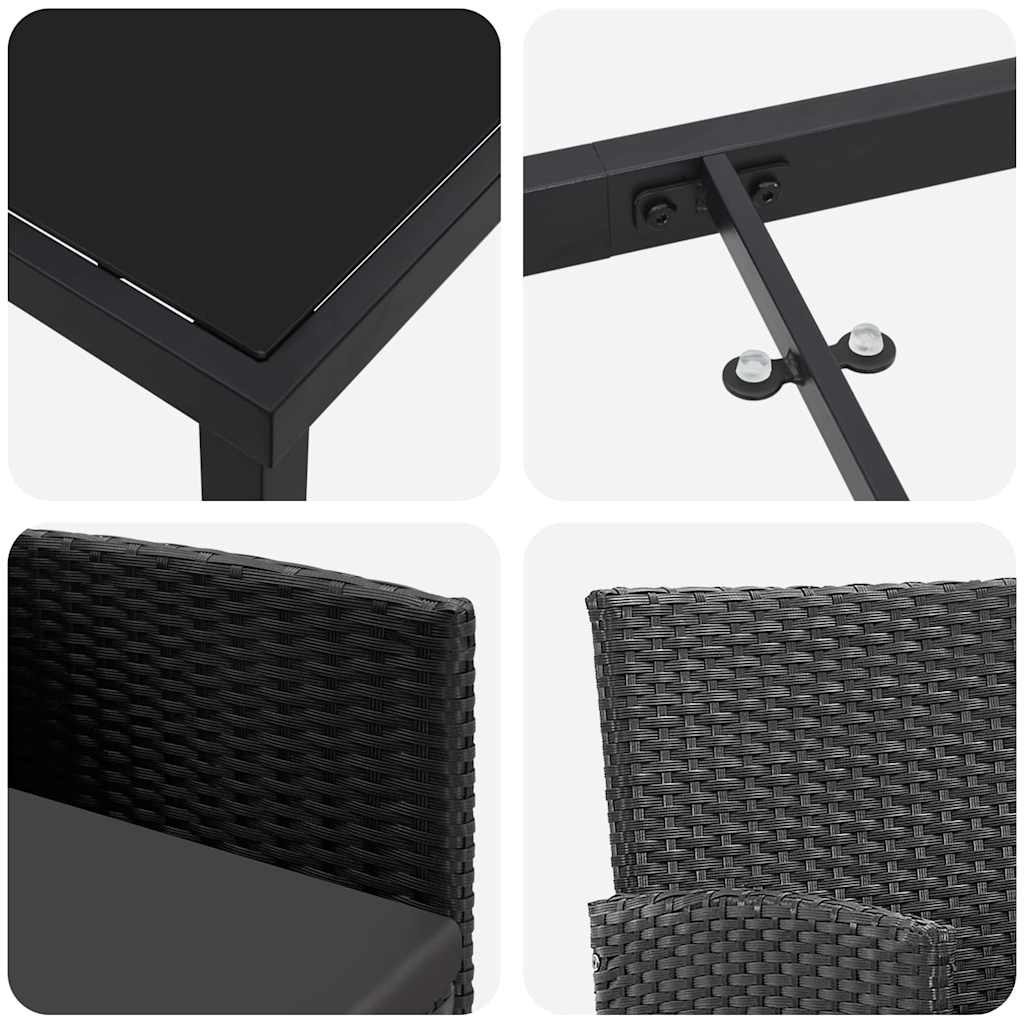 Tuin Eetset Met Kussen 5 Pcs Poly Riet