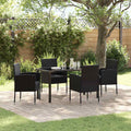 Tuin Eetset Met Kussen 5 Pcs Poly Riet