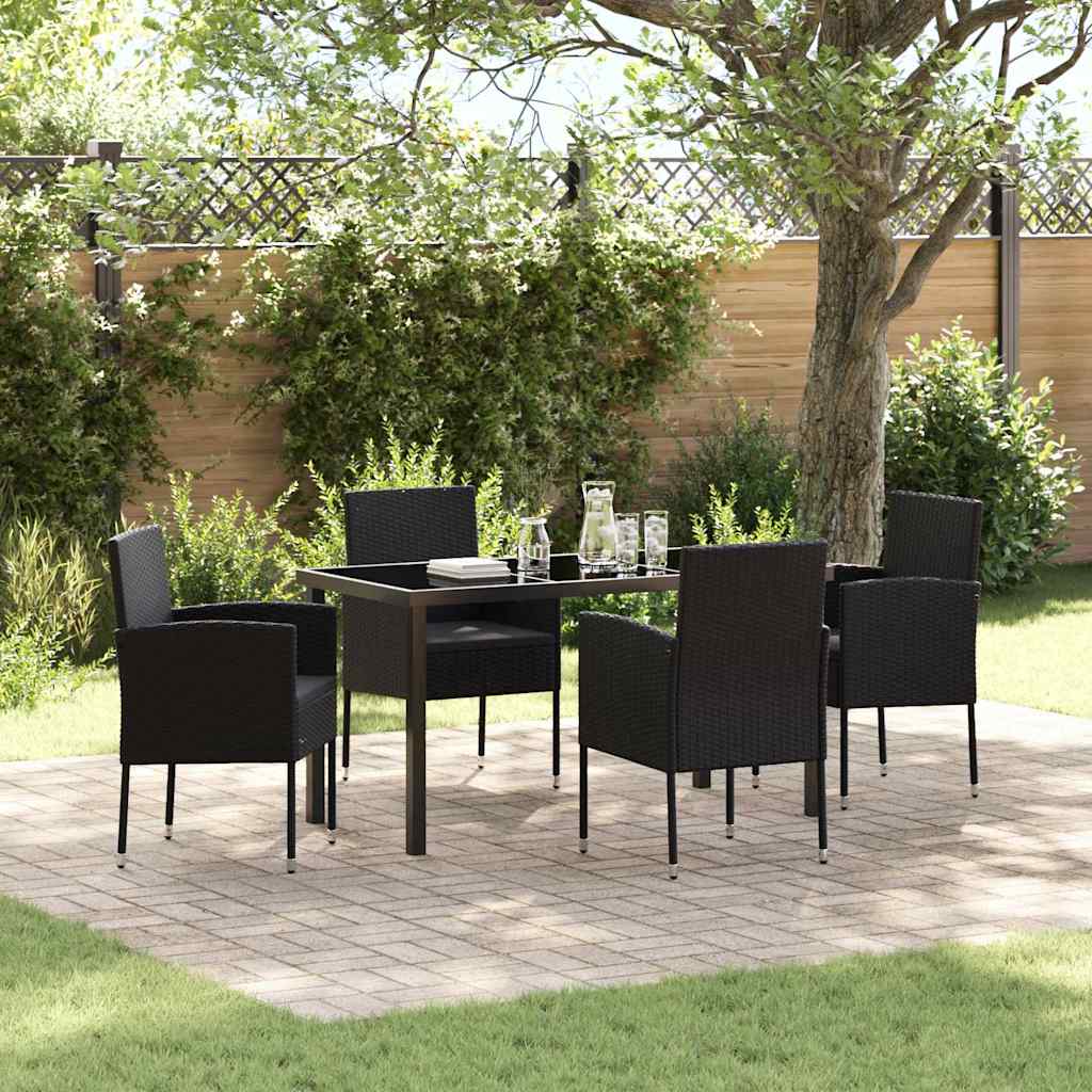 Tuin Eetset Met Kussen 5 Pcs Poly Riet