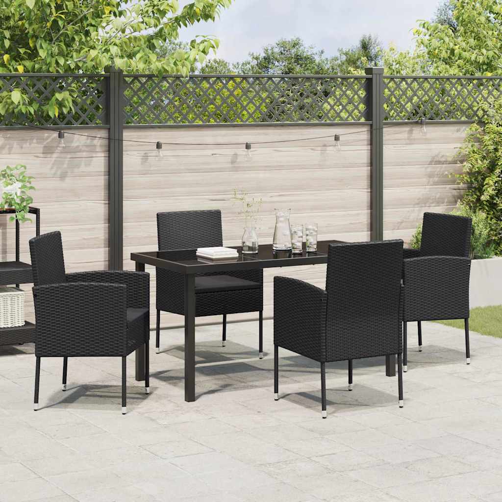 Tuin Eetset Met Kussen 5 Pcs Poly Riet