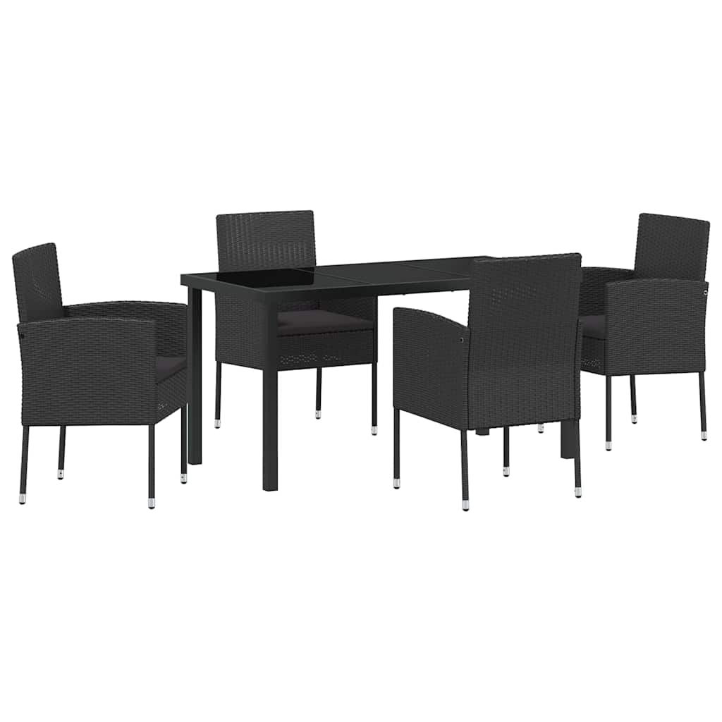 Tuin Eetset Met Kussen 5 Pcs Poly Riet