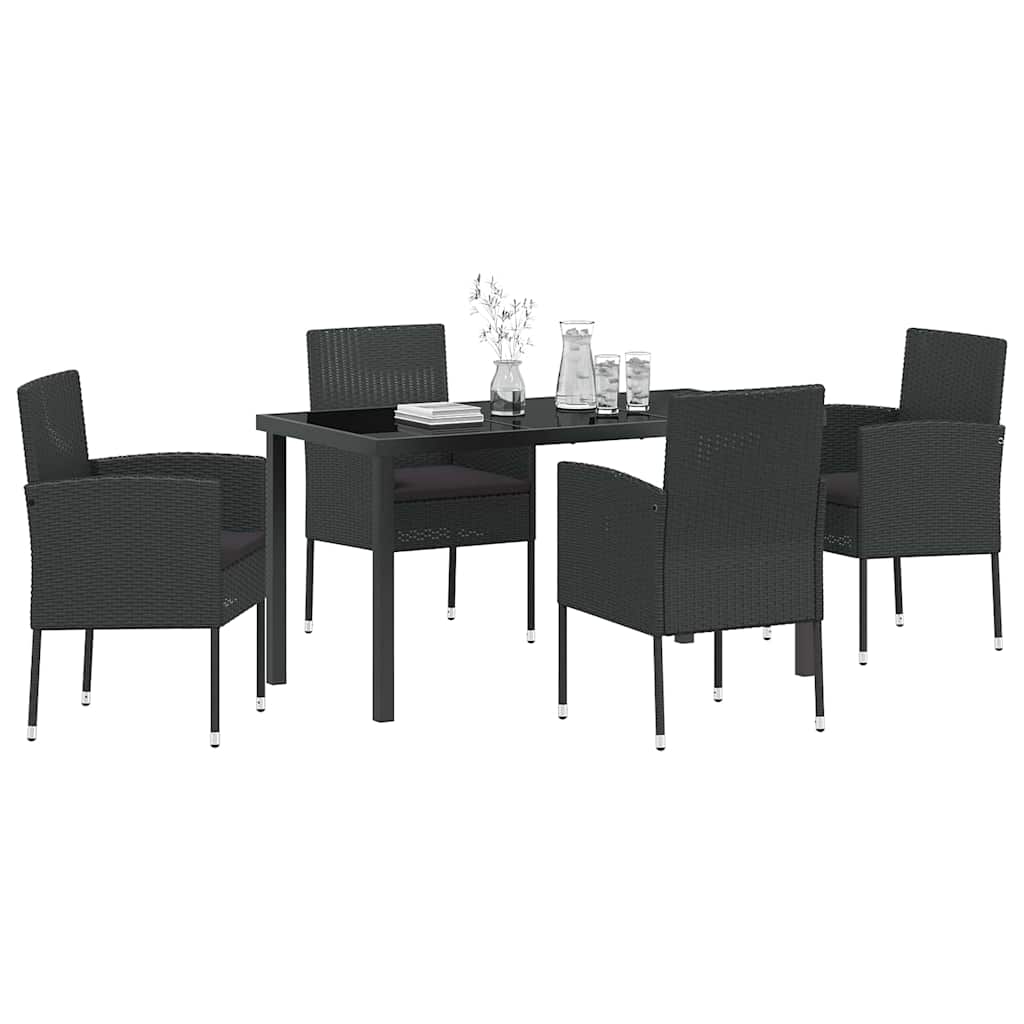Tuin Eetset Met Kussen 5 Pcs Poly Riet