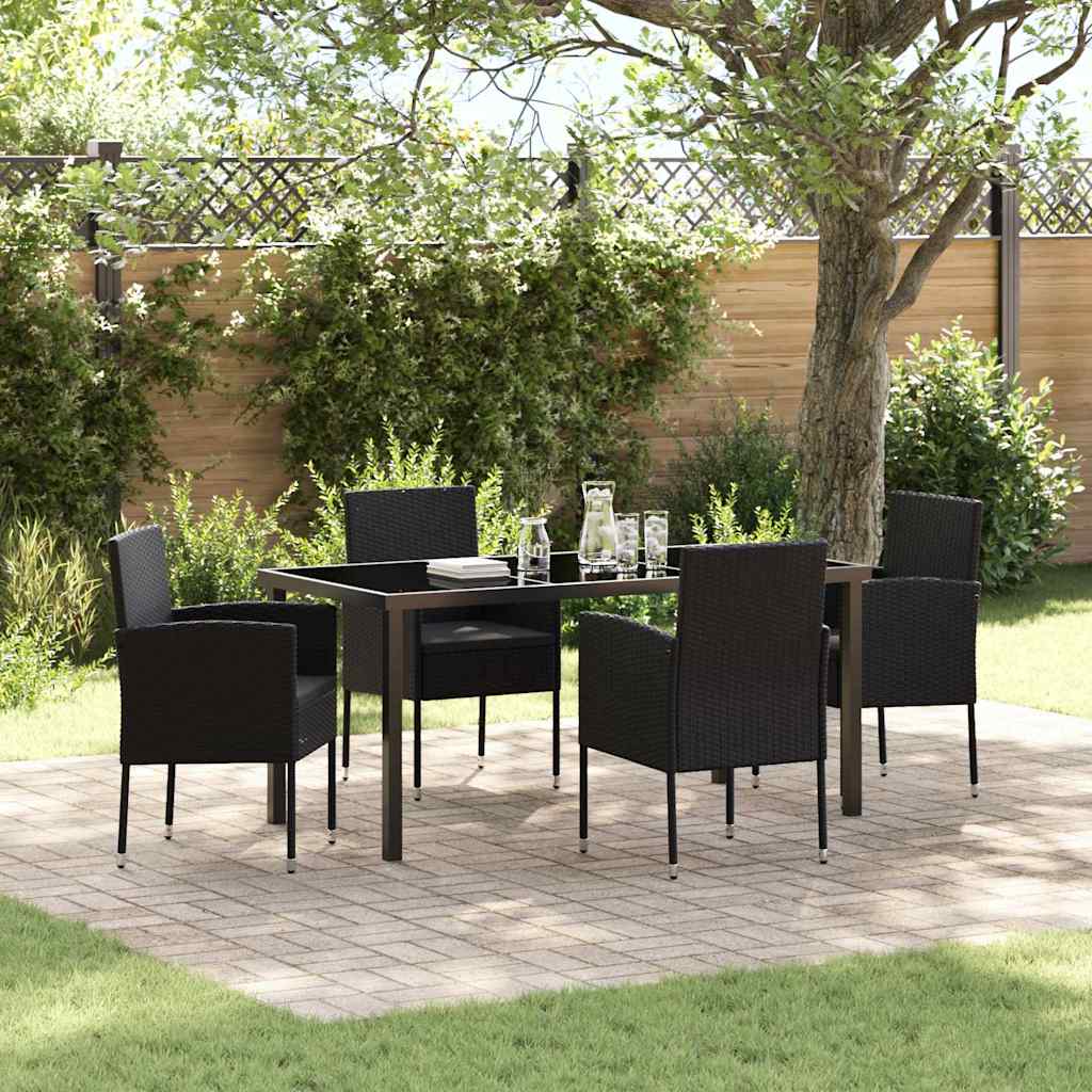 Tuin Eetset Met Kussen 5 Pcs Poly Riet
