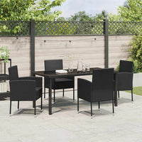 Tuin Eetset Met Kussen 5 Pcs Poly Riet
