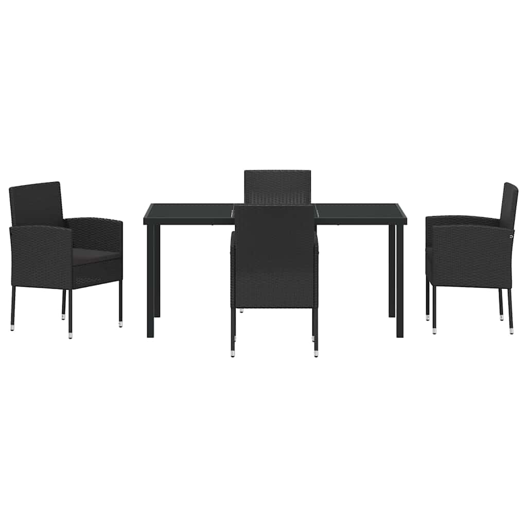 Tuin Eetset Met Kussen 5 Pcs Poly Riet