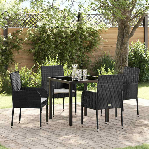 Tuin Eetset Met Kussen 5 Pcs Poly Riet