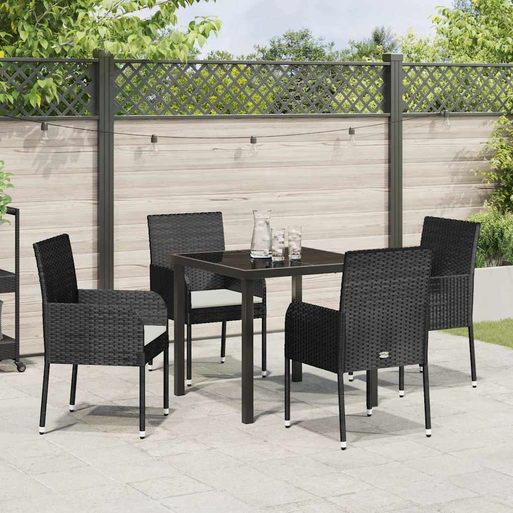 Tuin Eetset Met Kussen 5 Pcs Poly Riet