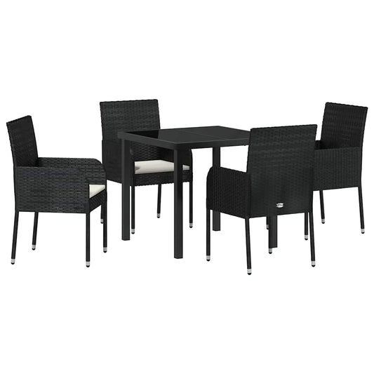 Tuin Eetset Met Kussen 5 Pcs Poly Riet