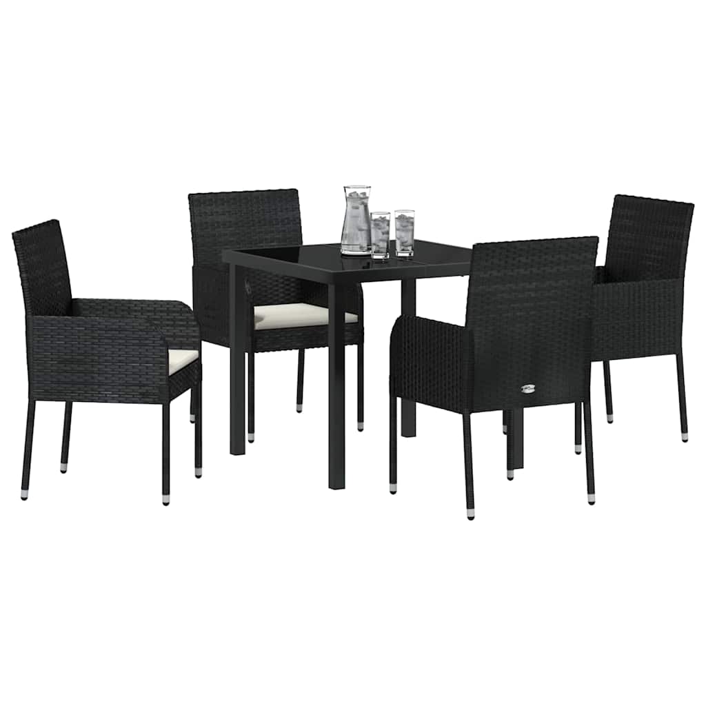 Tuin Eetset Met Kussen 5 Pcs Poly Riet