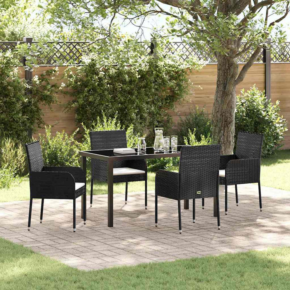 Tuin Eetset Met Kussen 5 Pcs Poly Riet