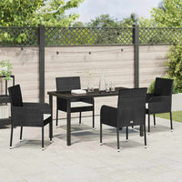 Tuin Eetset Met Kussen 5 Pcs Poly Riet