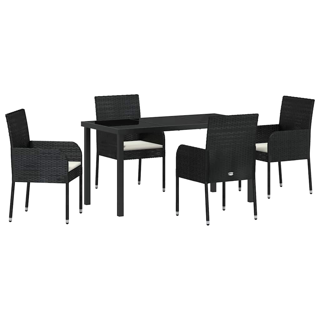 Tuin Eetset Met Kussen 5 Pcs Poly Riet
