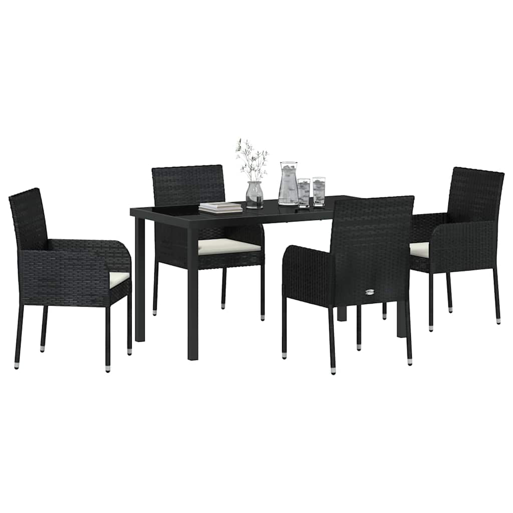 Tuin Eetset Met Kussen 5 Pcs Poly Riet