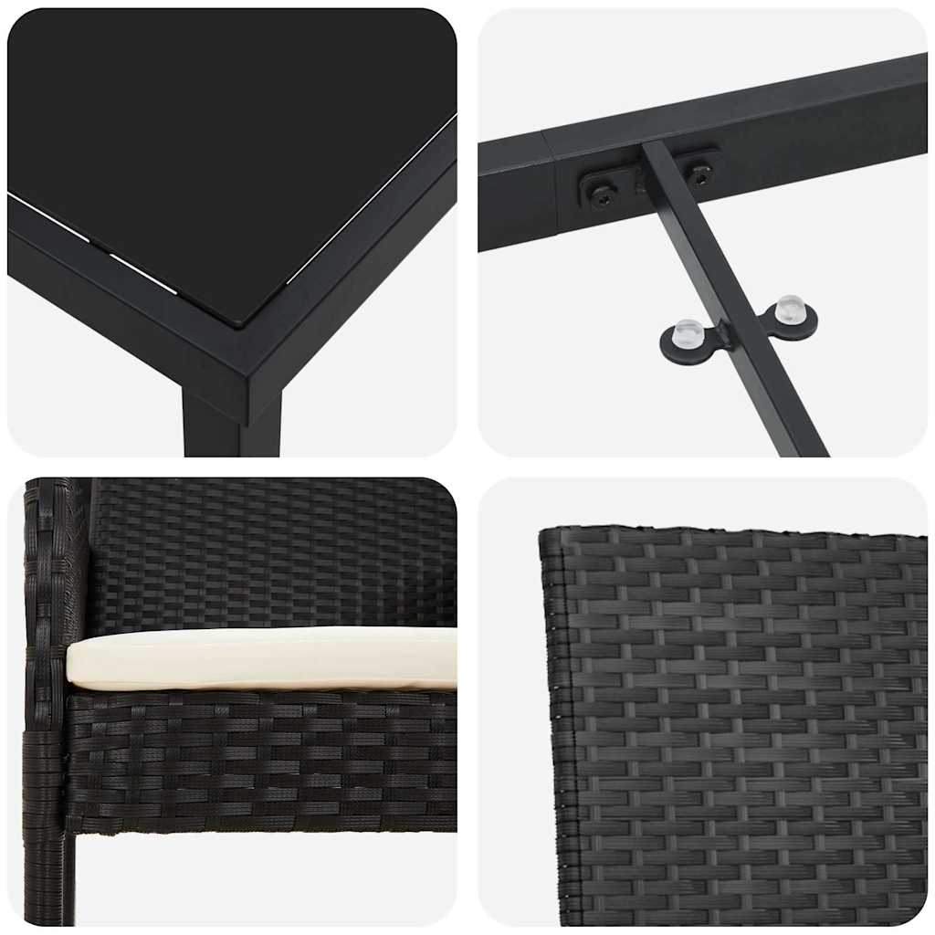 Tuin Eetset Met Kussen 5 Pcs Poly Riet