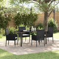 Tuin Eetset Met Kussen 5 Pcs Poly Riet
