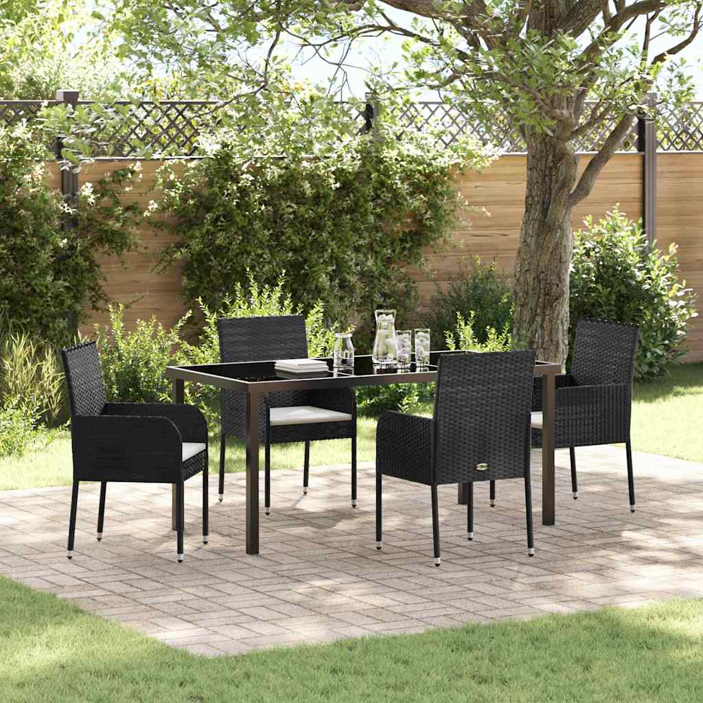 Tuin Eetset Met Kussen 5 Pcs Poly Riet