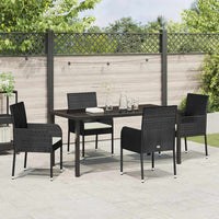 Tuin Eetset Met Kussen 5 Pcs Poly Riet