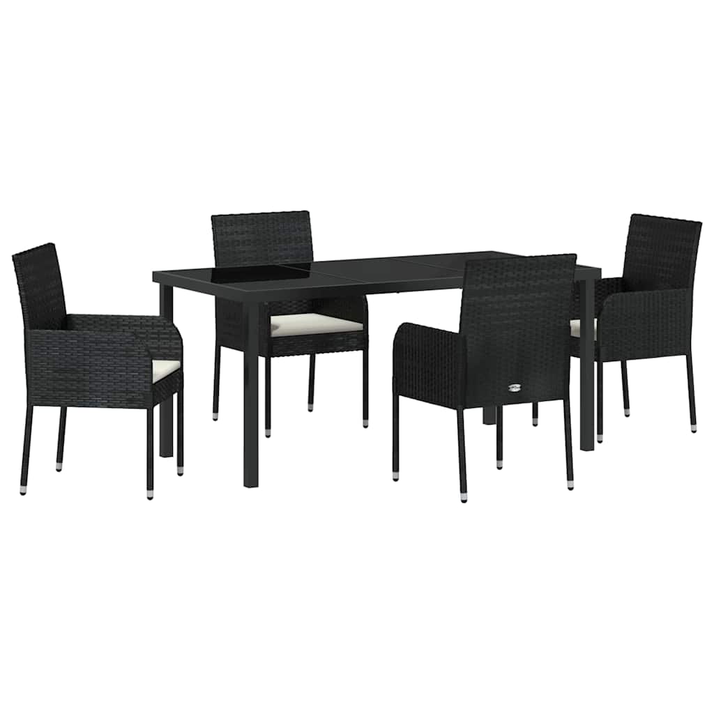 Tuin Eetset Met Kussen 5 Pcs Poly Riet