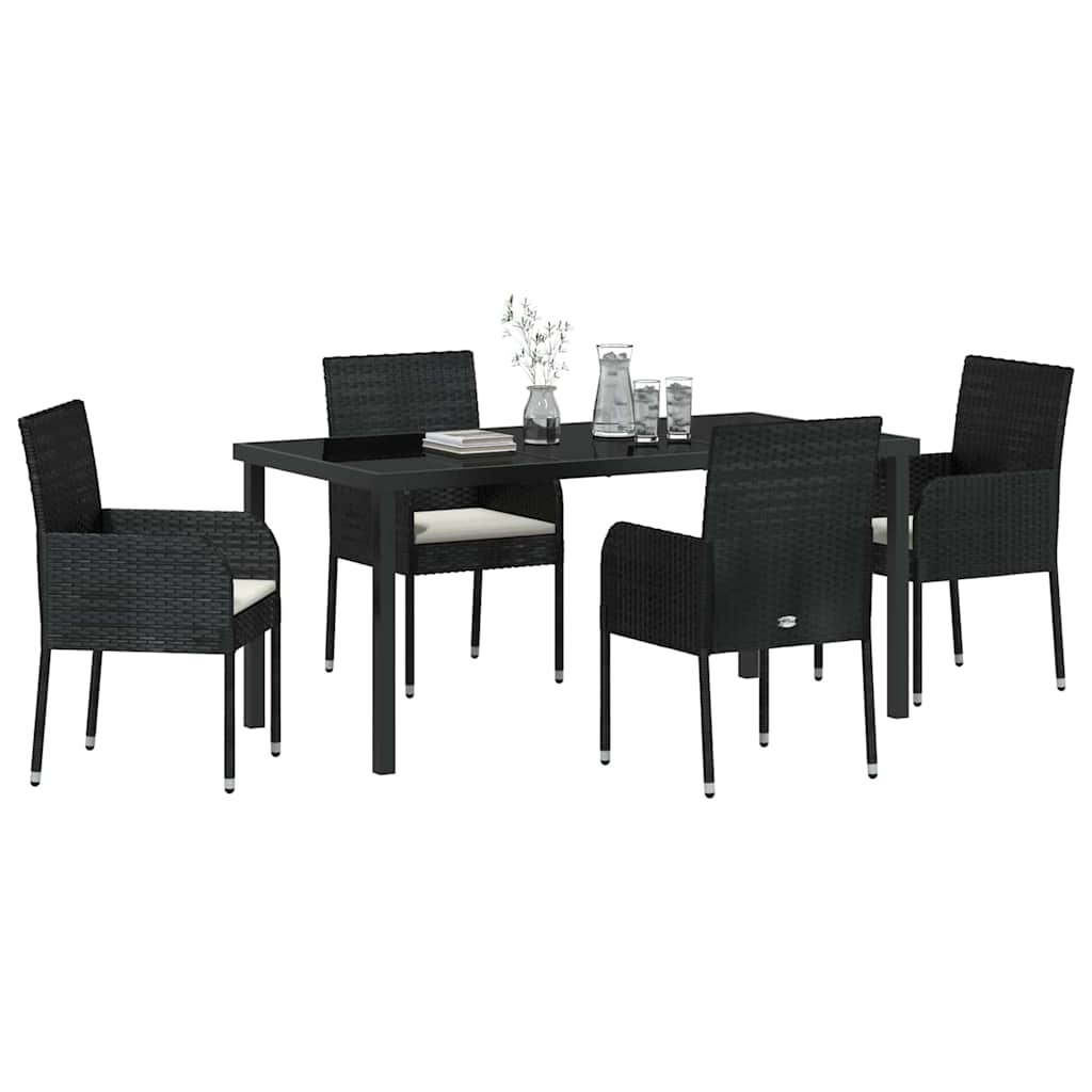 Tuin Eetset Met Kussen 5 Pcs Poly Riet