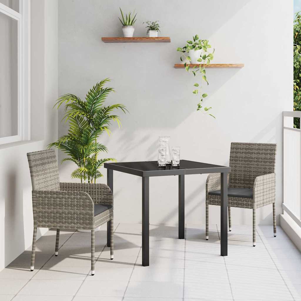 Tuin Eetset Met Kussen 3 Pcs Poly Riet