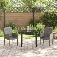 Tuin Eetset Met Kussen 3 Pcs Poly Riet