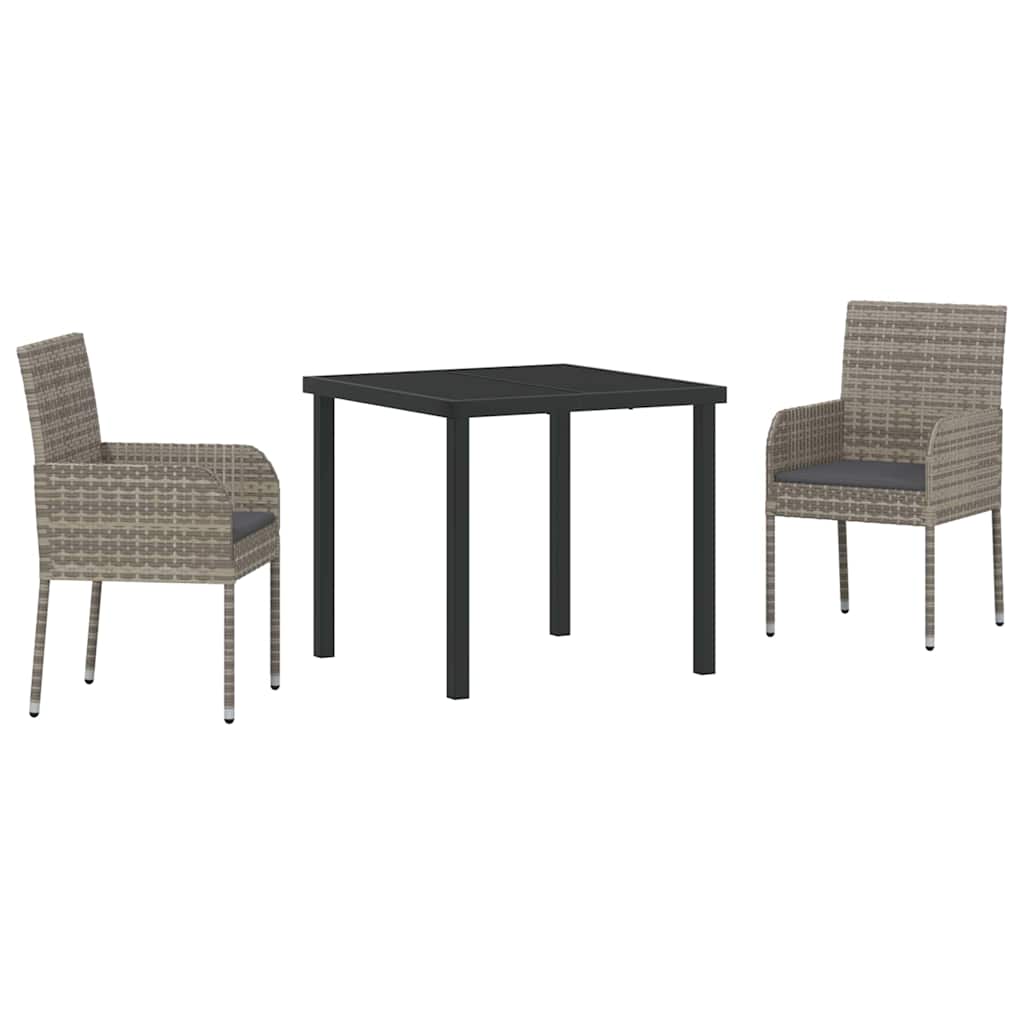 Tuin Eetset Met Kussen 3 Pcs Poly Riet
