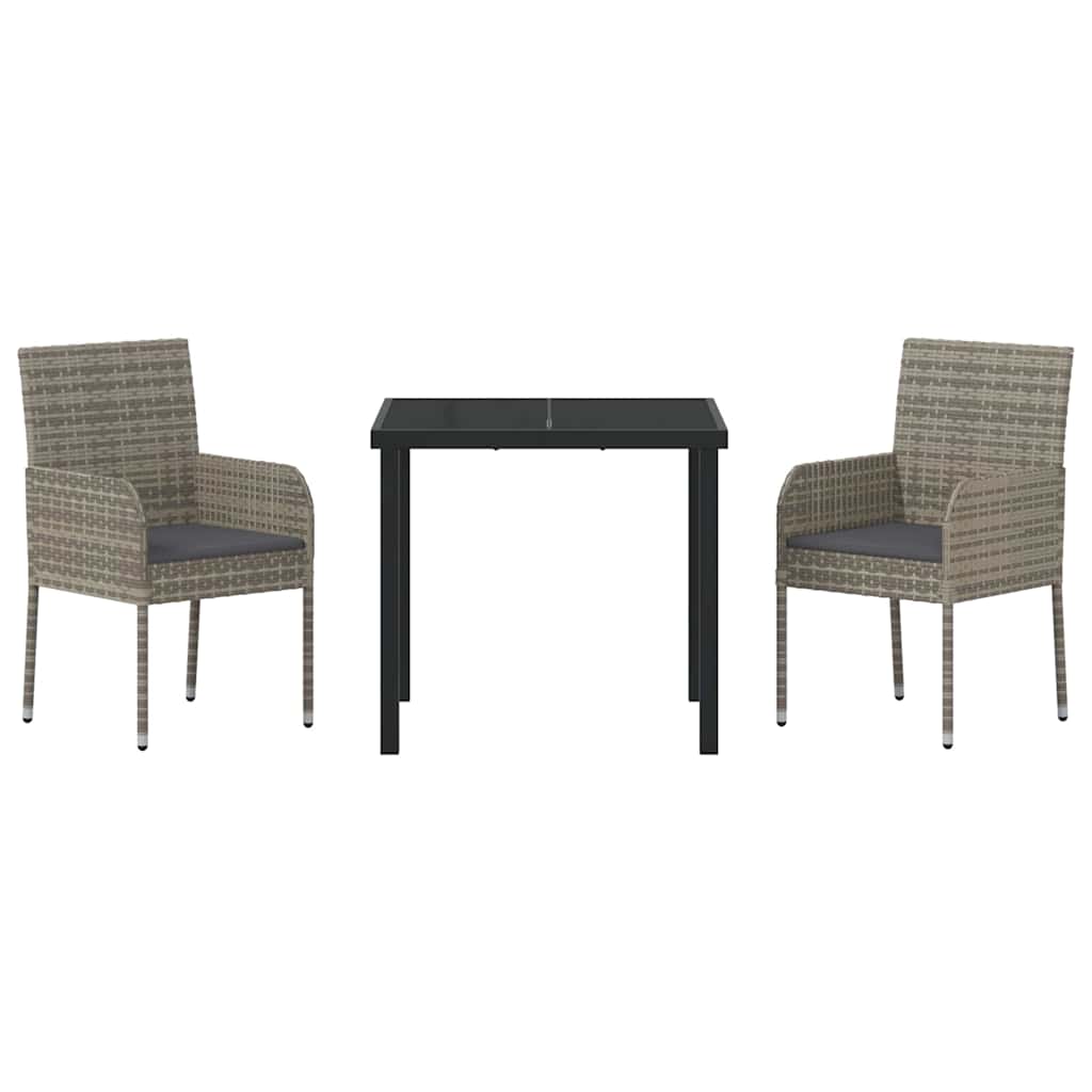 Tuin Eetset Met Kussen 3 Pcs Poly Riet