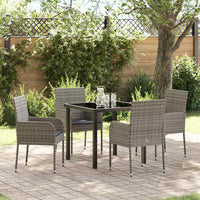 Tuin Eetset Met Kussen 5 Pcs Poly Riet