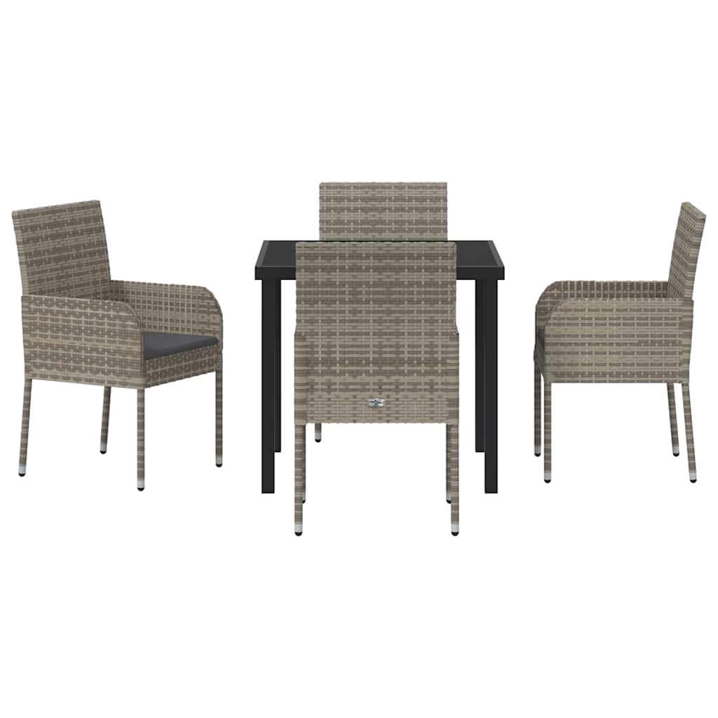 Tuin Eetset Met Kussen 5 Pcs Poly Riet